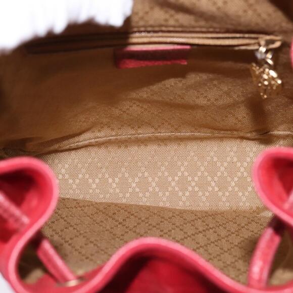 GUCCI Bamboo Backpack Suede Leather Red Gold 003 8030 Auth gh770 main image 8
